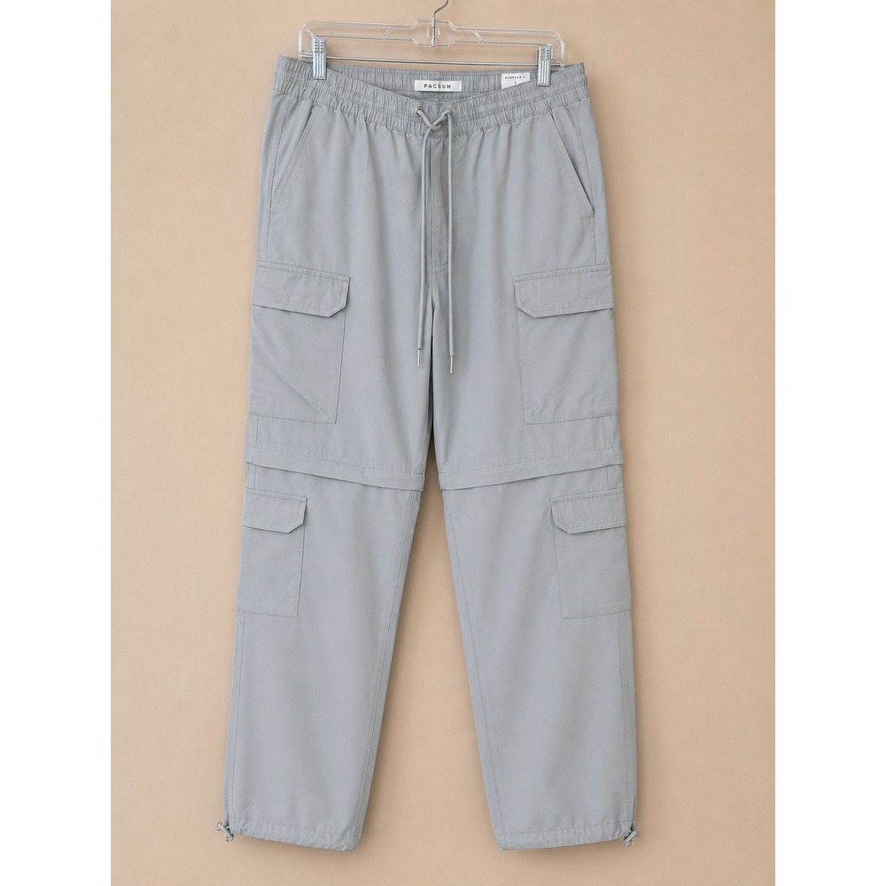 Pacsun Men's Blue Zip-Off Relaxed Cargo Pants Outdoors Hiking Travel Size Large